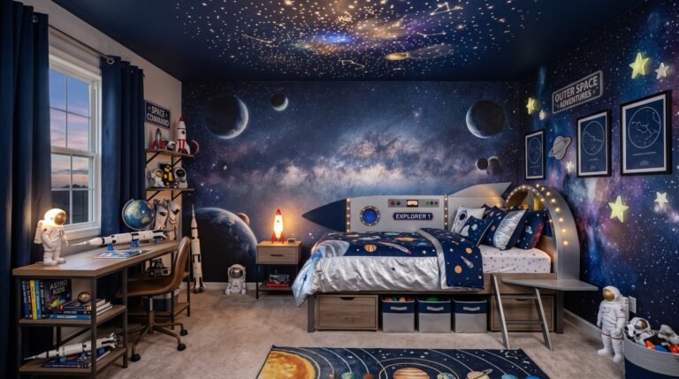 Astronaut kids bedroom galaxy mural 202607262033