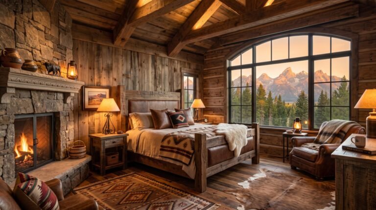 Bedroom combining wood leather t… 202607281504