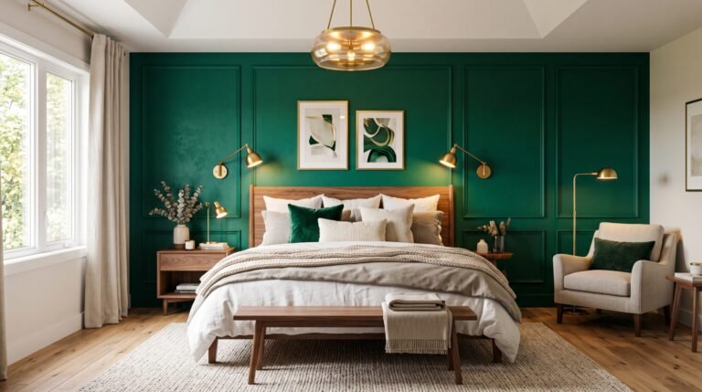 Bedroom interior emerald accent … 202607261724