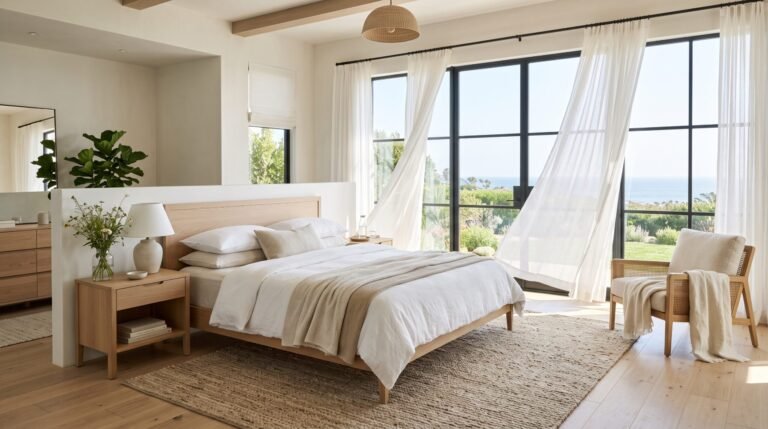 Bright airy bedroom interior design 202607281606