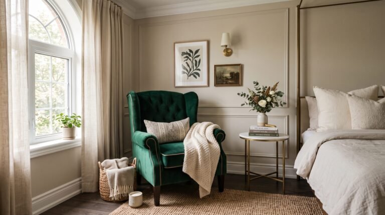 Emerald green velvet chair decor 202607282031