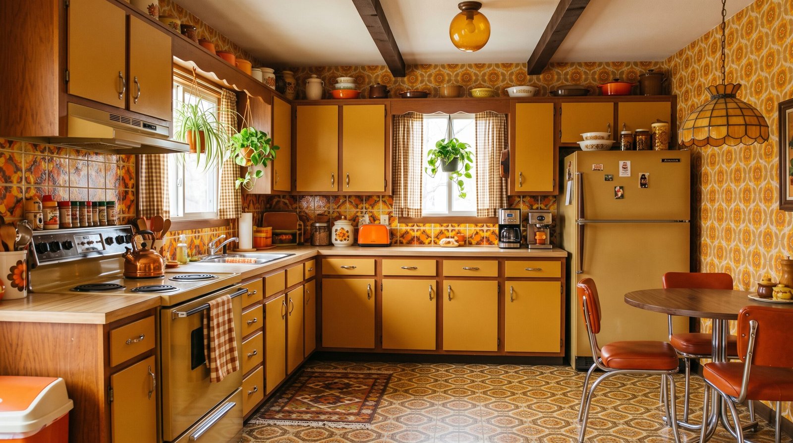 Groovy 70s kitchen interior phot… 202607290414
