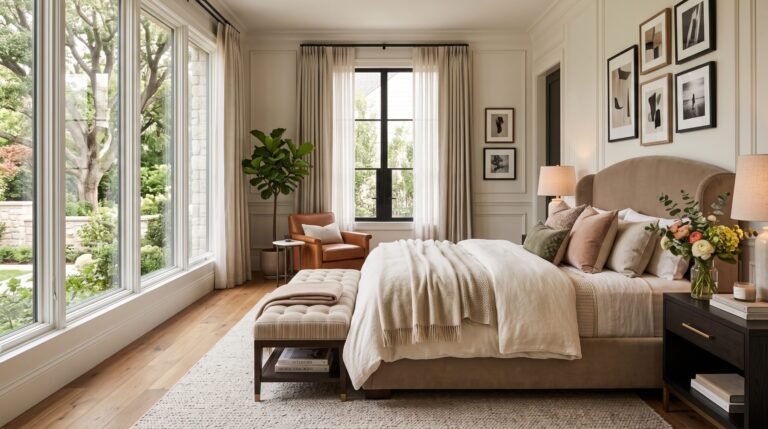 Bedroom with upholstered bench 2K 202608112152