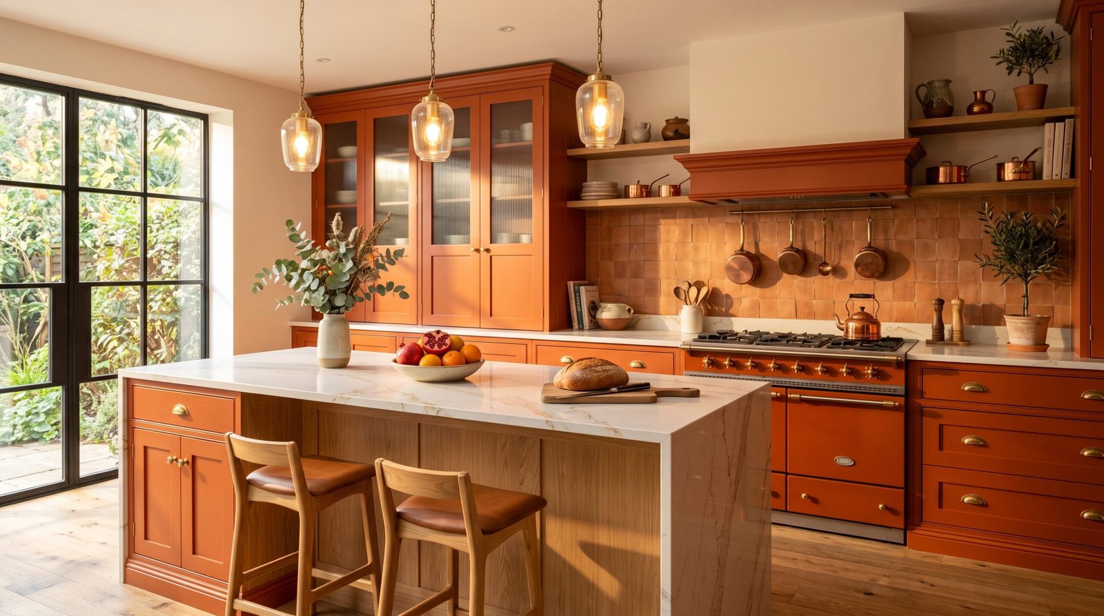 Burnt orange kitchen cabinetry n… 202608021828