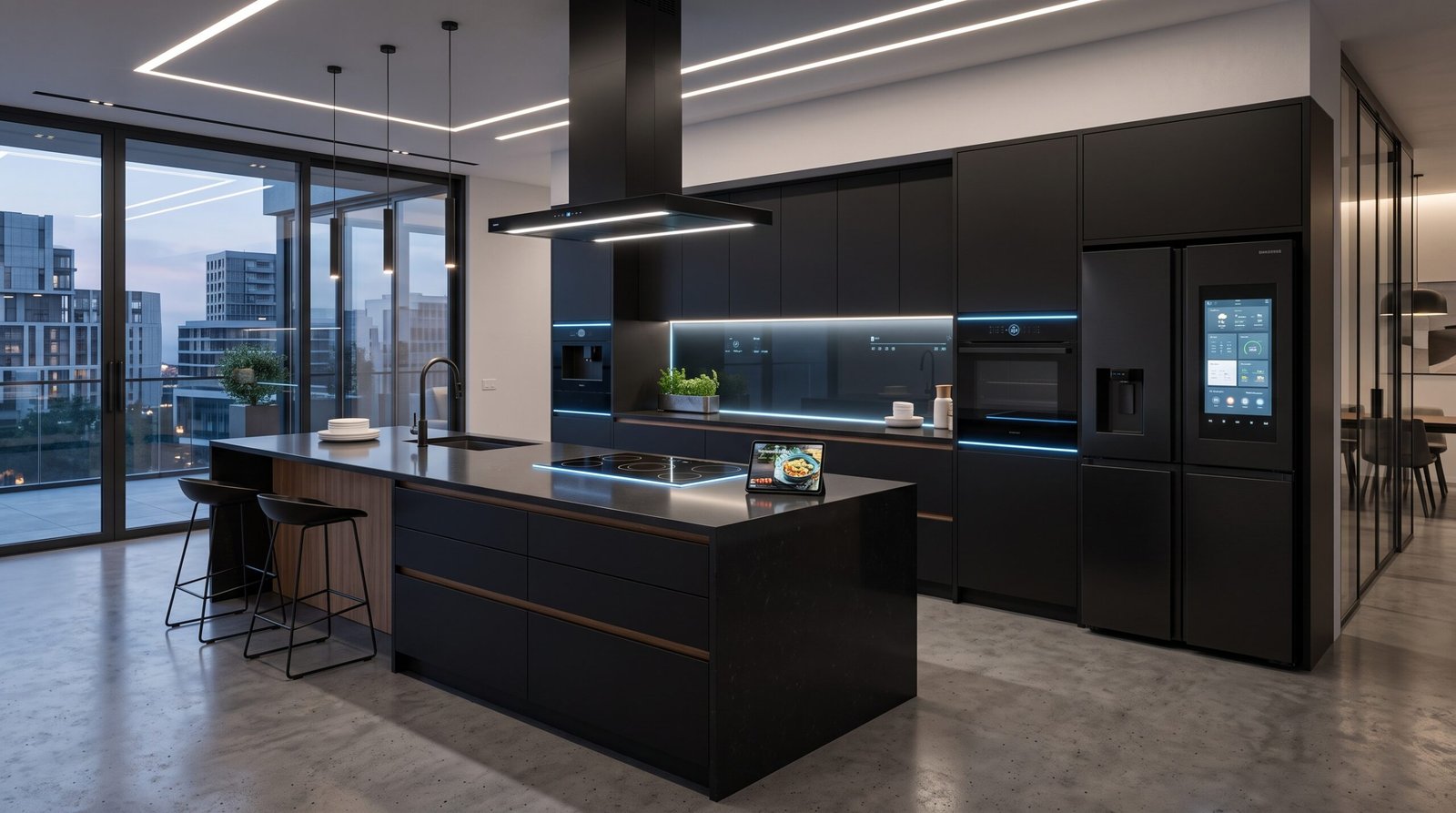 Futuristic kitchen with smart te… 202608131740