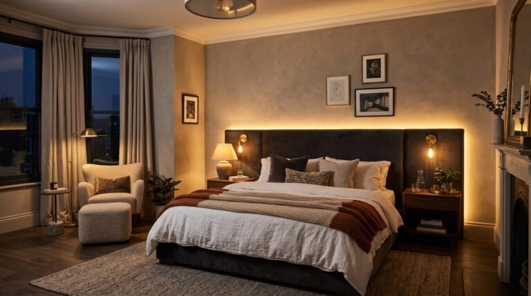 Illuminated bedroom interior design 2K 202608111805