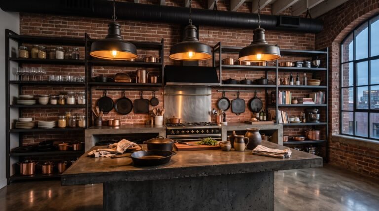 Industrial kitchen with concrete… 2K 202608120101