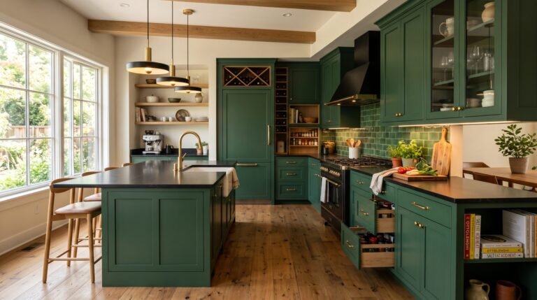 Kitchen with green cabinetry 2K 202608040909