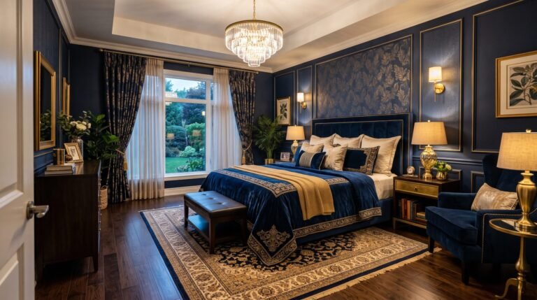 Luxurious bedroom with velvet be… 202608112132