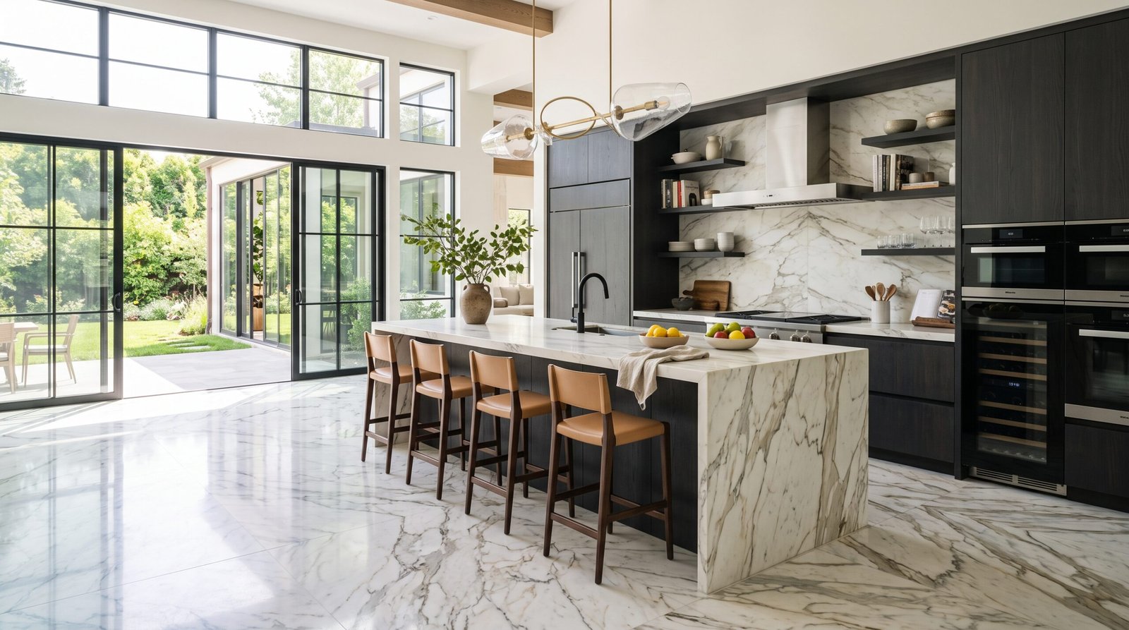 Modern kitchen with marble flooring 202608131801