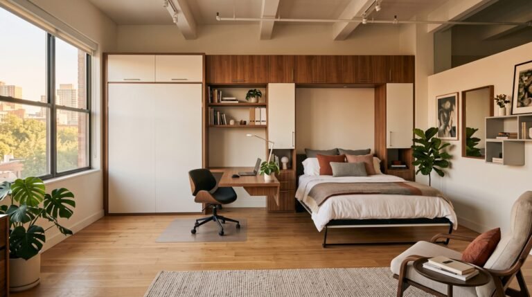 Murphy bed home office setup 202608101455