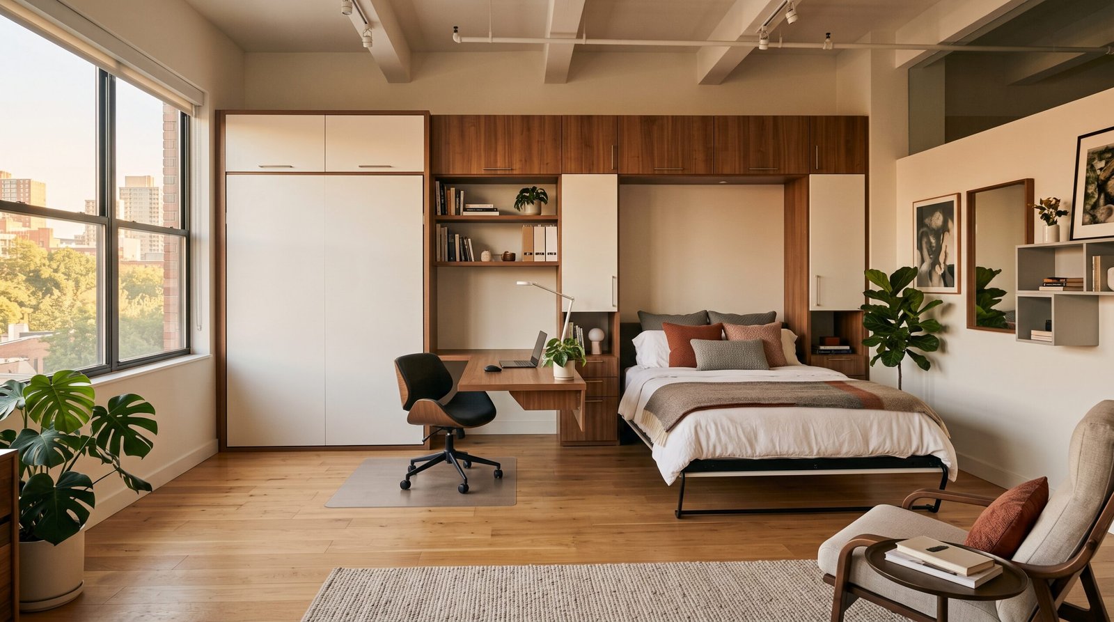 Murphy bed home office setup 202608101455
